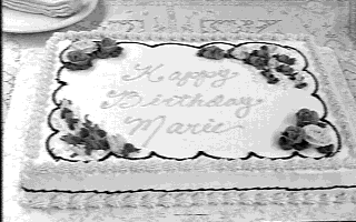 The 'Happy Birthday Marie' cake looks lovely!